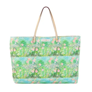 Pink Roses on Green Original Tote