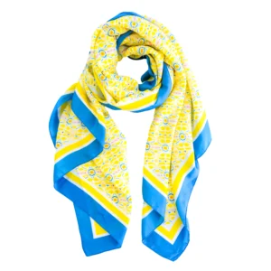 Double Lemon with Orange Marigold Silk Scarf