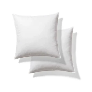 Pair of White Goose Feather Pillow Inserts, sold as a set of two