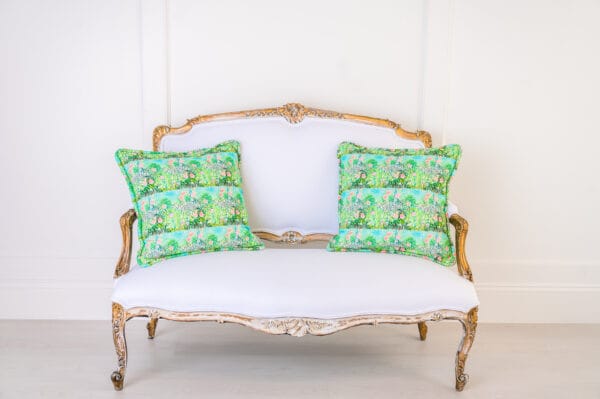 Pair of Pink Roses on Green 20" Decorative Corded Pillow Covers - Image 2