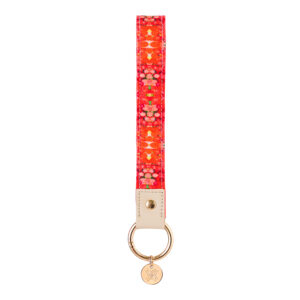 Red Mirror Fabric Loop Keychain