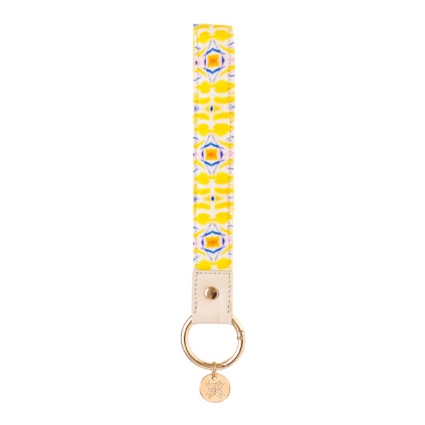 Double Lemon with Orange Marigold Fabric Loop Keychain